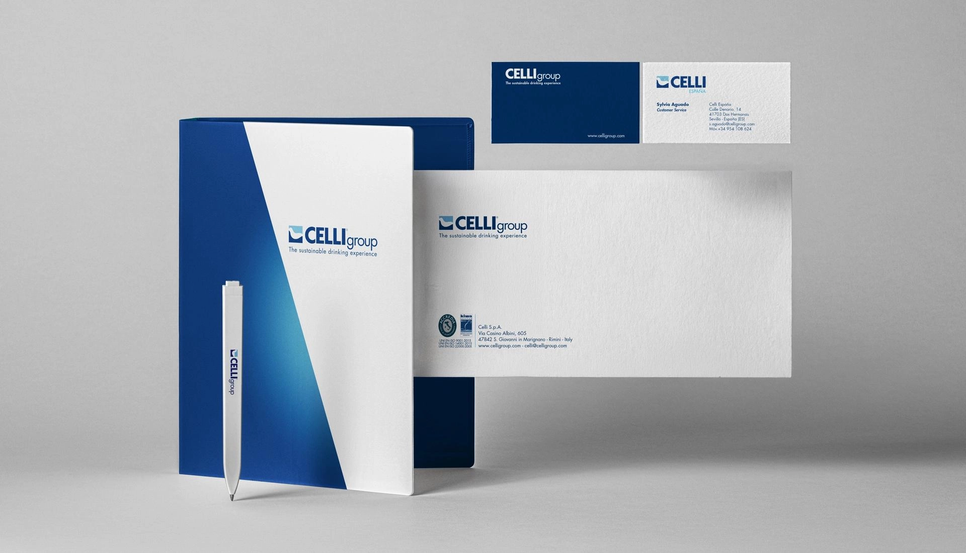 Set di materiali brandizzati di Celli Group