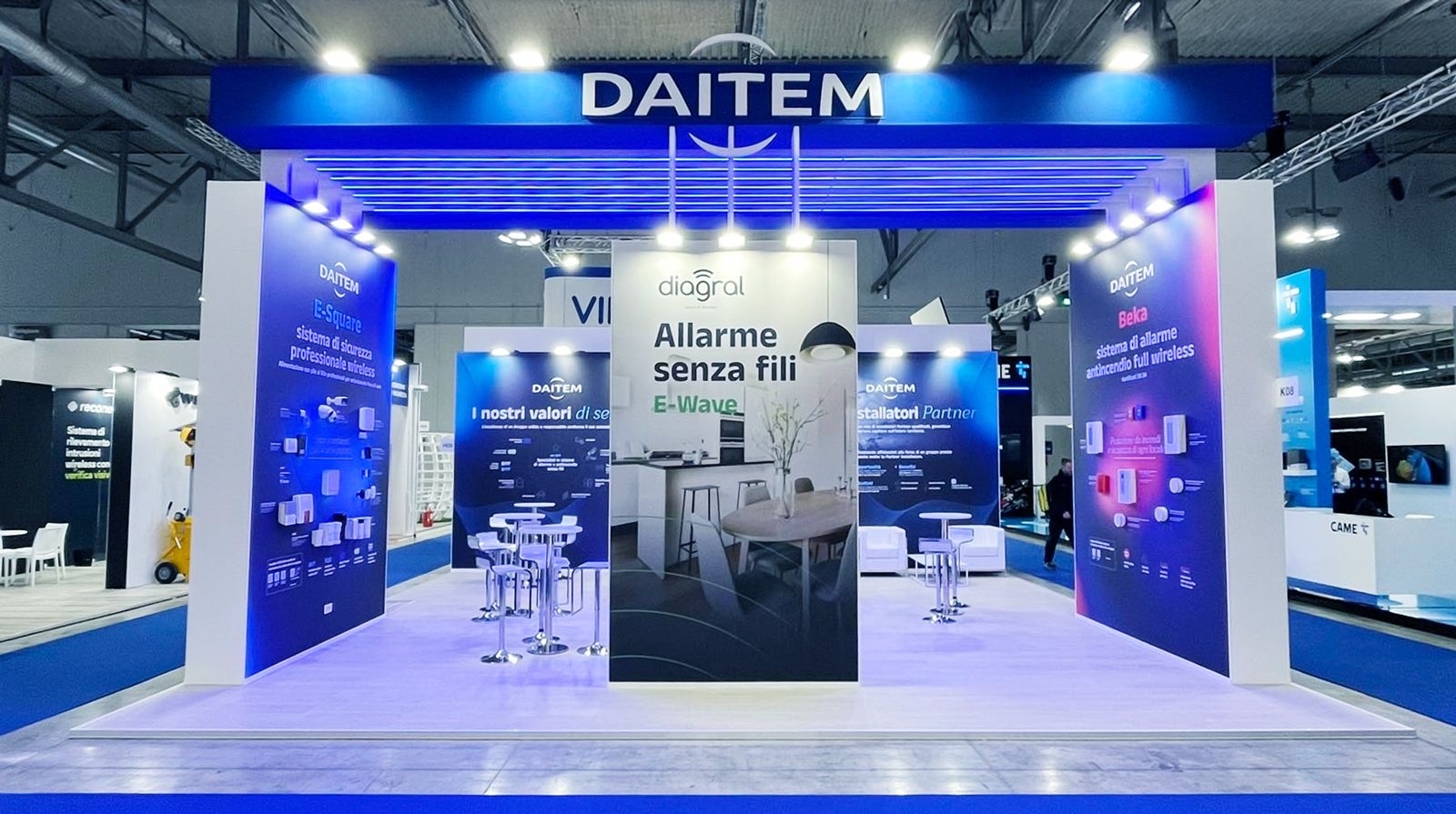 Stand fieristico Daitem per la presentazione dei sistemi di allarme senza fili