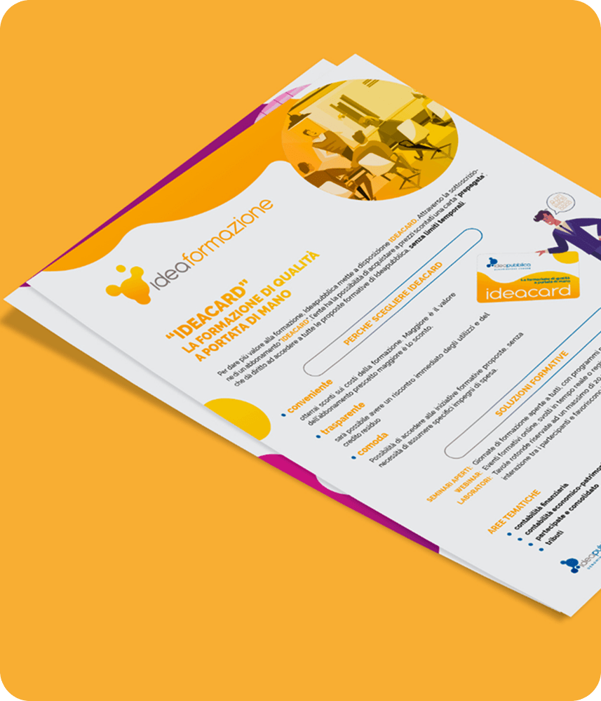 Brochure Ideapubblica dedicata ai servizi di formazione