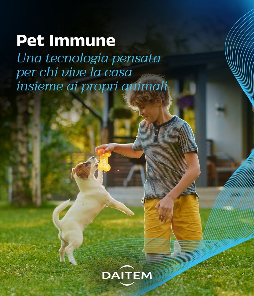Visual della campagna Daitem Pet Immune per abitazioni con animali domestici