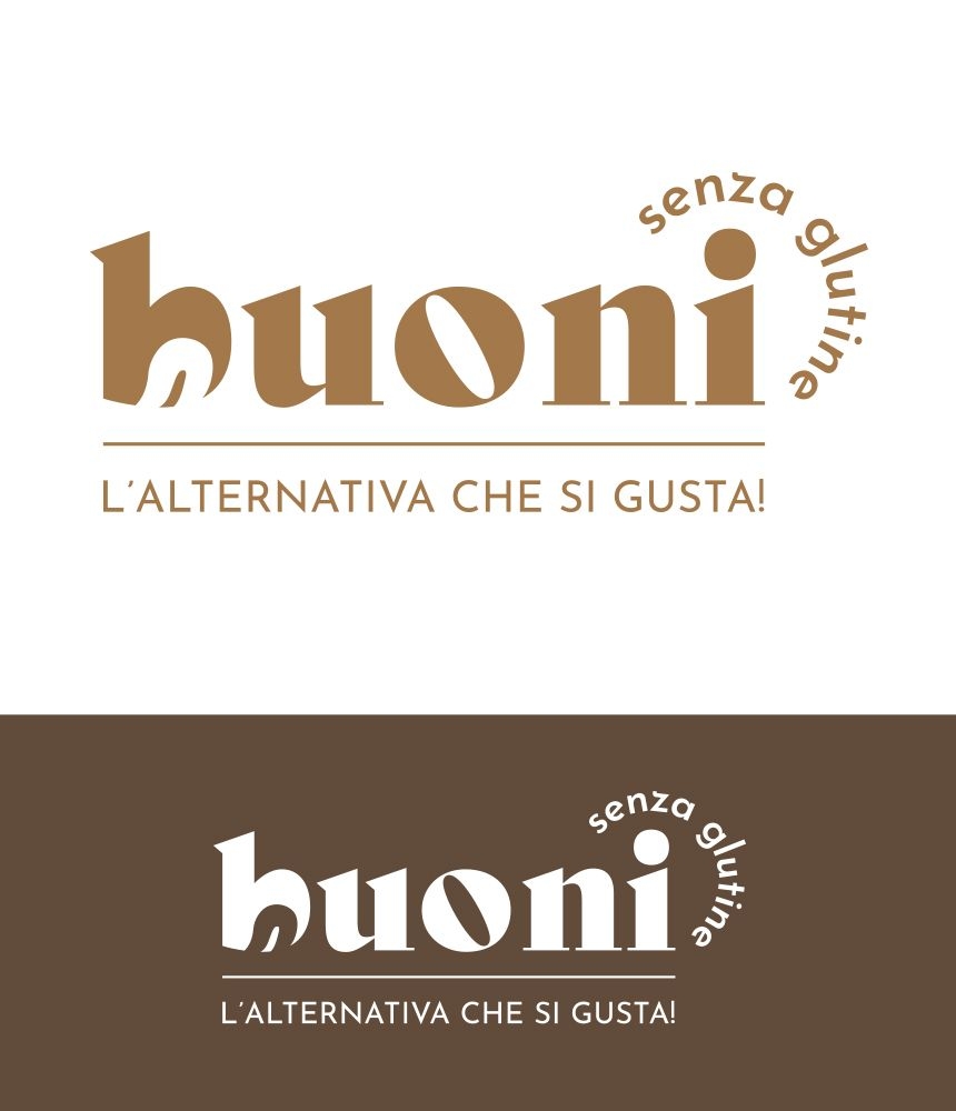 Identità visiva di Buoni senza glutine con logo, palette cromatica e pattern grafico coordinato